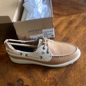Sperry oat linen and leather dock shoes